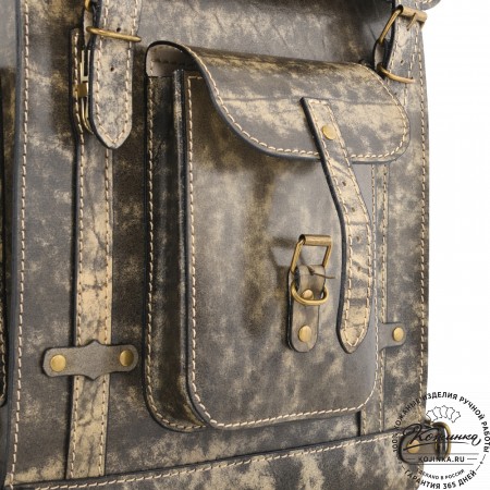 Кожаный ранец "Максимус 3" (пепел глянец)